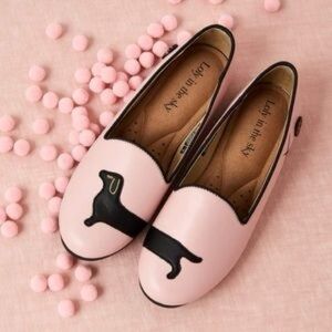 Loly in the Sky Kristen Pink Daschund Loafers